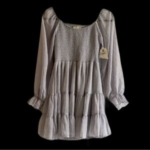 Altar'd State Purple Smocked Tiered Sundress